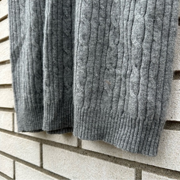 Sutton Studio 100% Cashmere Gray Cable Knit Sweater Dress Fisherman Classic - Picture 5 of 8